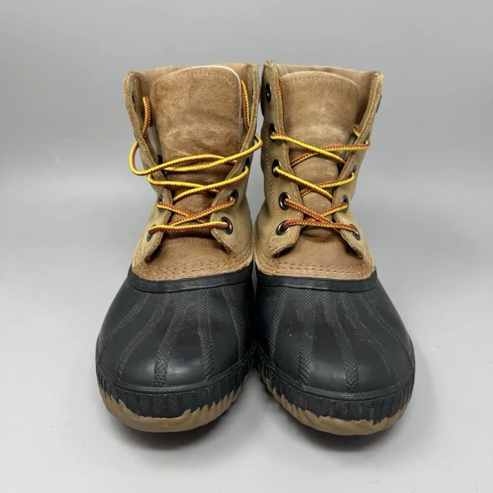 Sorel Cheyanne II Leather Duck Boots Waterproof Brown Lace Up NY1891-286 Men’s 5